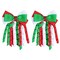 Christmas Hair Bow Clips 3 Inch Curly Ribbon Hair Clips Kids Girls Handmade Cheer Hair Accessories for Christmas Party Decor, Green & Red & White